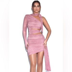 MISS CIRCLE Mesh Cut Out Mini Dress